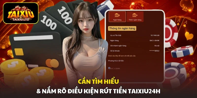 Cần tìm hiểu & nắm rõ điều kiện rút tiền Taixiu24h