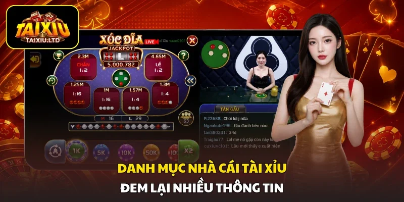 Danh mục Nhà Cái Tài Xỉu đem lại nhiều thông tin